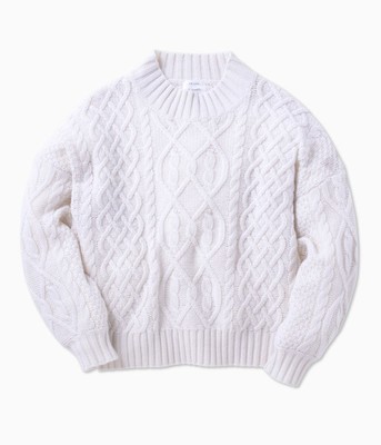 ラムナイロンケーブルスタンドネックプルオーバー