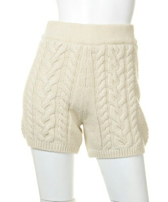 ケーブルニットショートパンツ