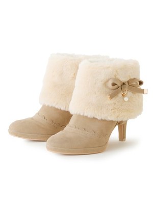 リボンファー２ｗａｙショートブーツ