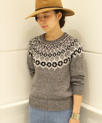 ノルディック柄ニットプルオーバー