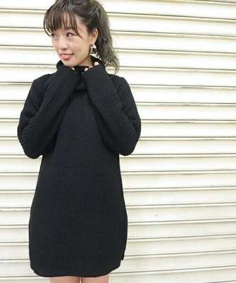 オフタートルニットアンサンブルワンピース