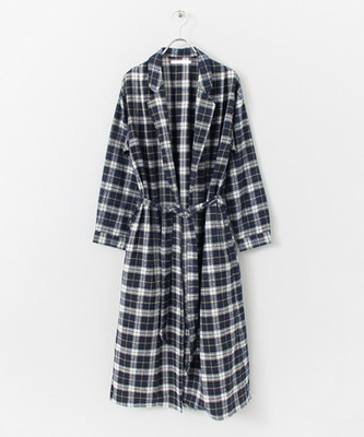 ネルチェックロングガウン