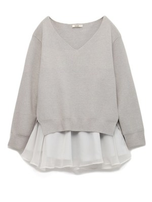 シフォンコンビニットプルオーバー