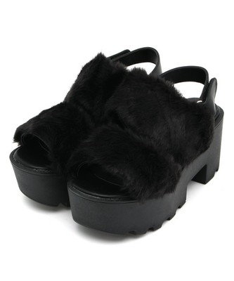 Chum Chum Select / TWIN 厚底ファーサンダル