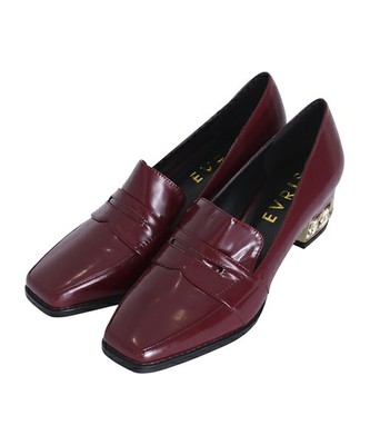 （EVRIS）チェーンヒールコインローファー