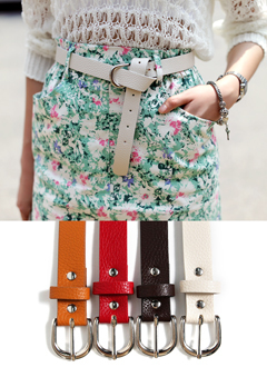 シンプルフェイクレザーベルト・全4色