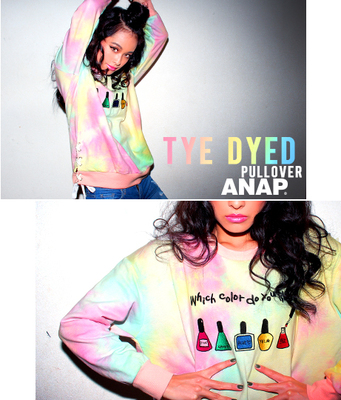 刺繍入りサイドスピンドルタイダイ裏起毛トレーナー