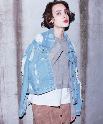 Settimissimo ダメージブロークンオーバーサイズＧジャン