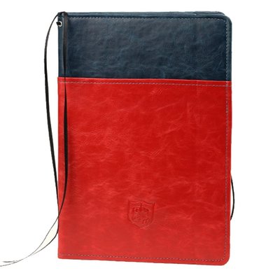 2トーン4カラー Ｍorris Ｌee ポケット付き B5サイズのノートブック バイカラーでおしゃれなノートカバー 通帳、ロディアも入る 手帳カバー B5サイズのノートが入るブックカバー morris leeオリジナルバイカラーのデザインノートブック、ロディアも挟める　プレゼント (レッド&ネイビー)