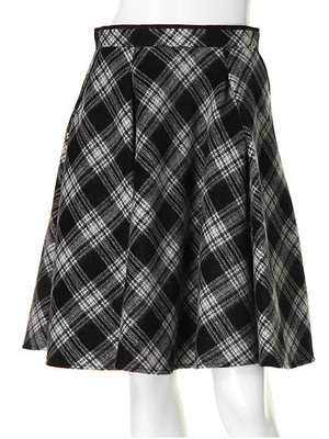 シャギーチェックフレアースカート
