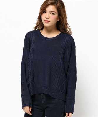 ANAP/アナップ CHILLE ケーブル編みドルマンニットＴＯＰ