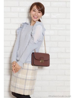 シャギーチェックタイトミニスカート