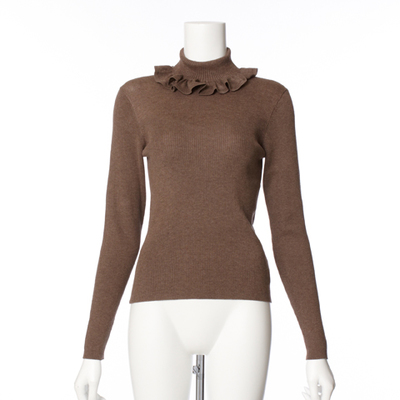 フリルタートルニット