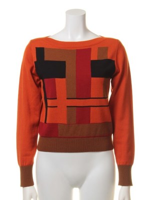 カラーブロックニットプルオーバー