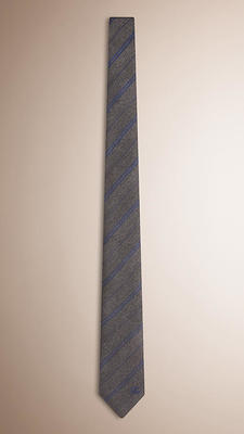 スリムカット・ストライプト・シルクタイ