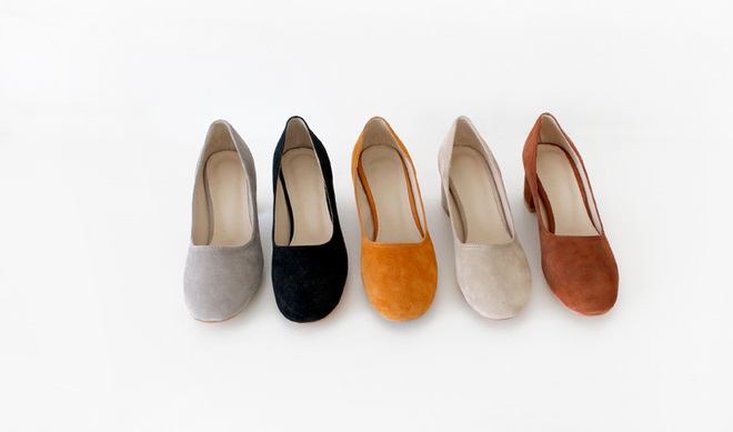 羊皮スエードヒール