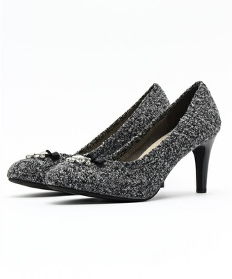 ビジューヒールパンプス