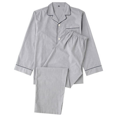 オーガニックコットンブロードパジャマ　紳士Ｍ・ダークネイビー