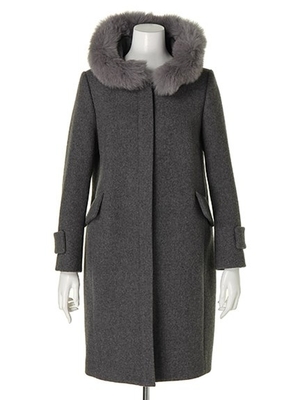 ファー付コクーンコート