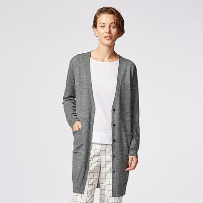 WOMEN エクストラファインメリノブレンドロングカーディガン(長袖)