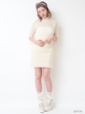 lilLilly (リルリリー)  モヘアプルオーバーニット