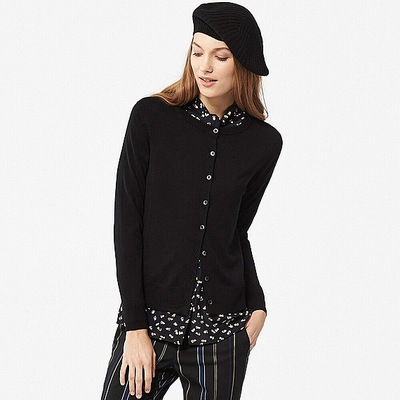 エクストラファインメリノクルーネックカーディガン