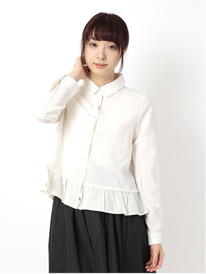 裾フリルブロードシャツ