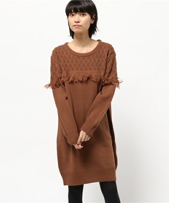 フリンジニットワンピース