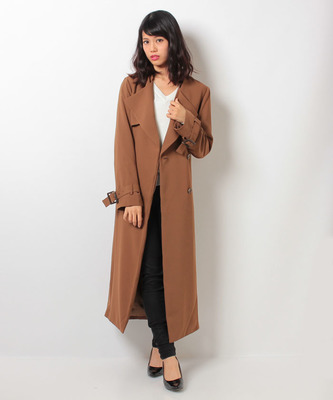 ノーカラーリラックスロングコート