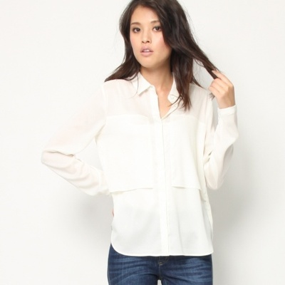 とろみジョーゼットシャツ