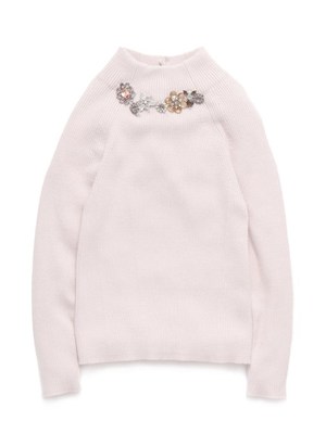 ビジュー付きニットプルオーバー