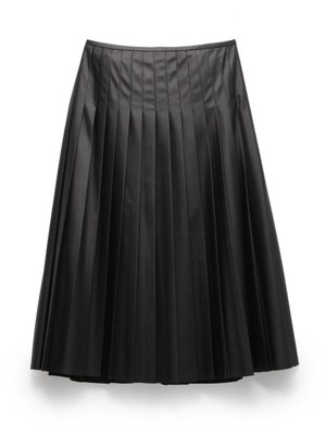 合皮太巾プリーツスカート