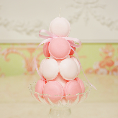 マカロンタワーキャンドル (ピンク)