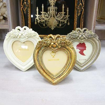 フラワーハートフォトフレーム （シルバー） 