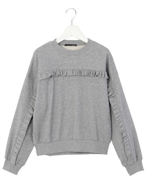 バック透けフリルトレーナー