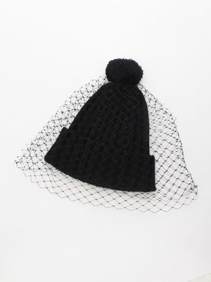 チュール付ニットキャップ