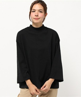 コットンモックネックプルオーバー