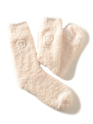 moco moco’パウダー’ロゴアップリケソックス