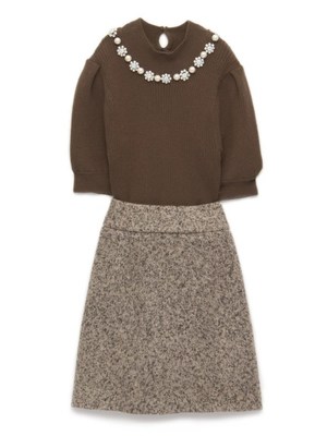 ビジューニットコンビワンピース