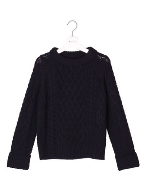 Mila Owen (ミラ オーウェン)  ショートケーブルニットプルオーバー