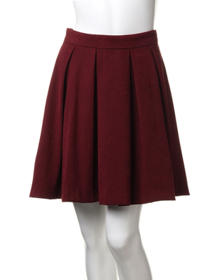 L49スウェードタックフレア/スカート