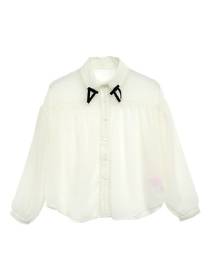 シフォン丸衿ブラウス