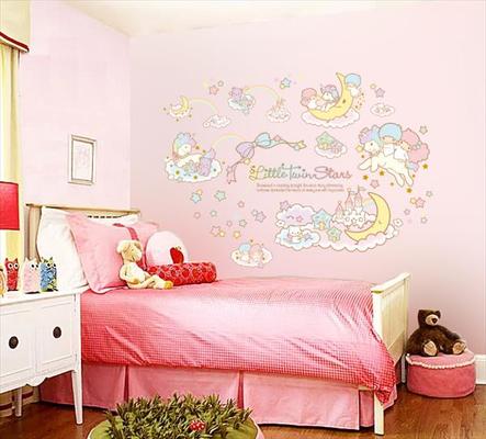 [9月]silkyroom/正規品【リトルツインスター虹色】ウォールステッカー