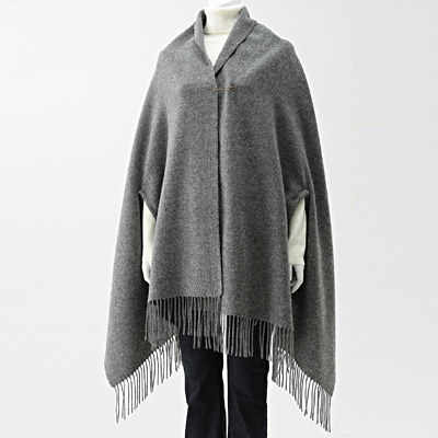 ウール大判手通しケープストール　７５×２１０ｃｍ