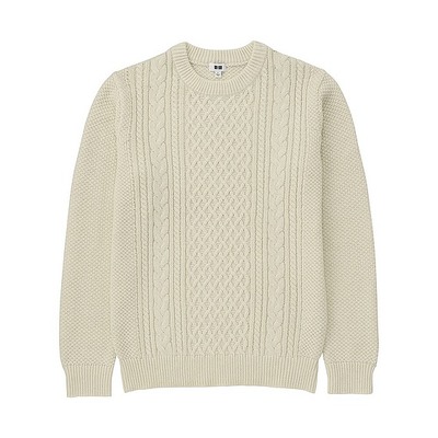 ＭＥＮ　ヒートテックケーブルクルーネックセーター（長袖）