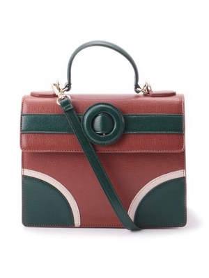 バックル付配色バッグ