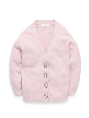 ミドル丈ビジューボタンカーディガン