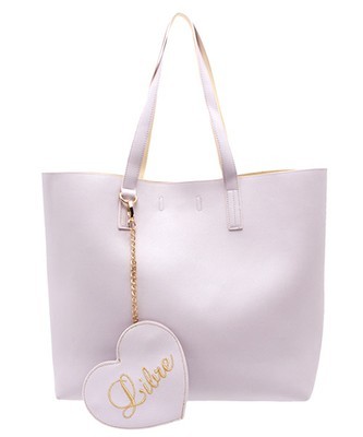 ハートチャーム付トートバッグ