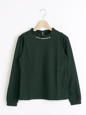 フリル襟長袖プルオーバー