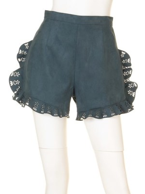 スウェードフリルショートパンツ